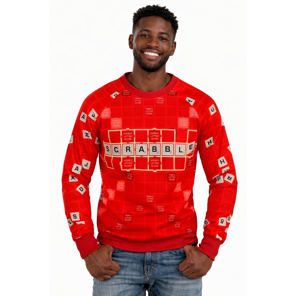 Hasbro Gaming SCRABBLE Board Game Adult Sweatshirt Medium New NWT Excellent